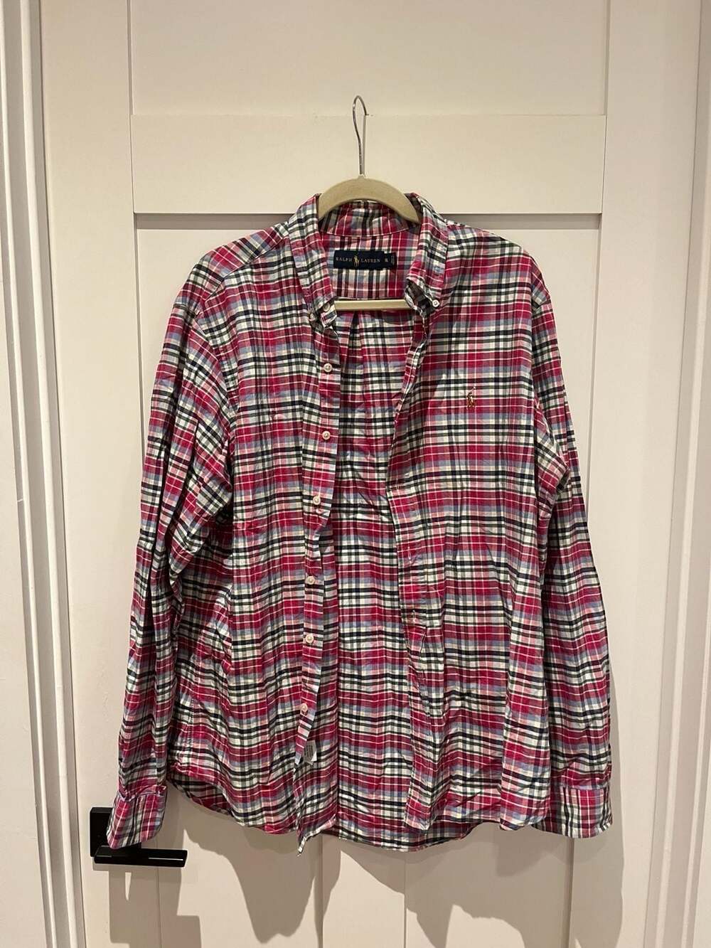 Ralph Lauren Pink and Navy Multi-Color Plaid Oxford Button Down Shirt